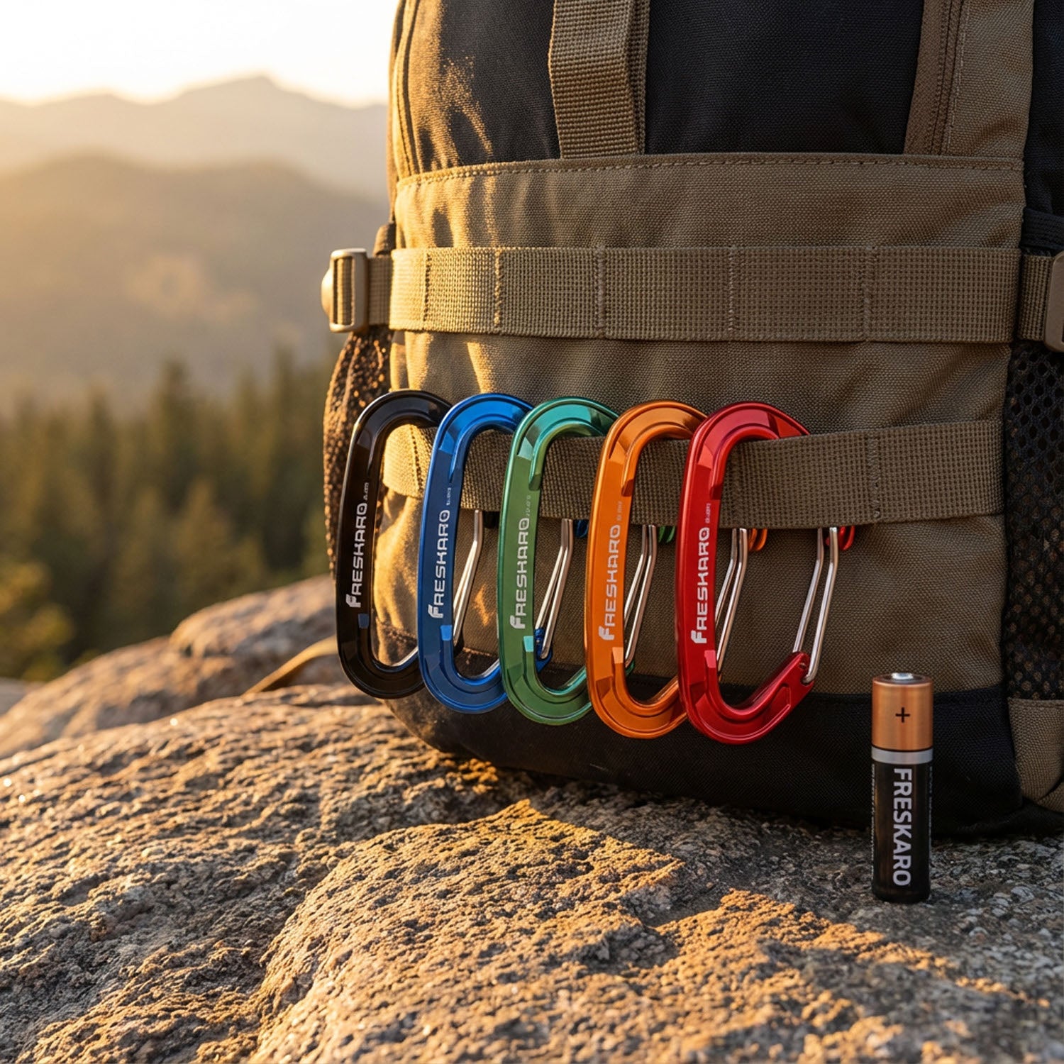 Small 5Pack 8kN Wiregate Carabiner Clip