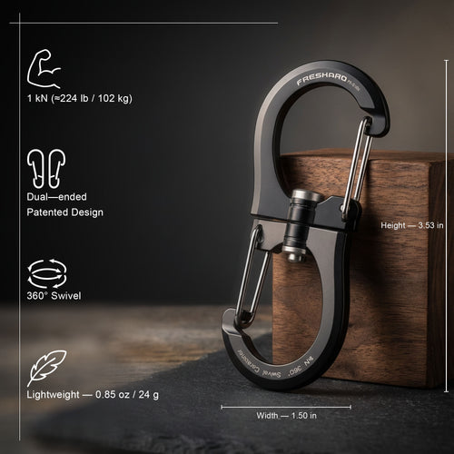 5Pack 1kN Wiregate 360Degree Carabiner Clip