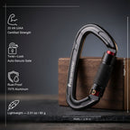 25kn Autlocking Climbing Carabiner UIAA/CE Approved
