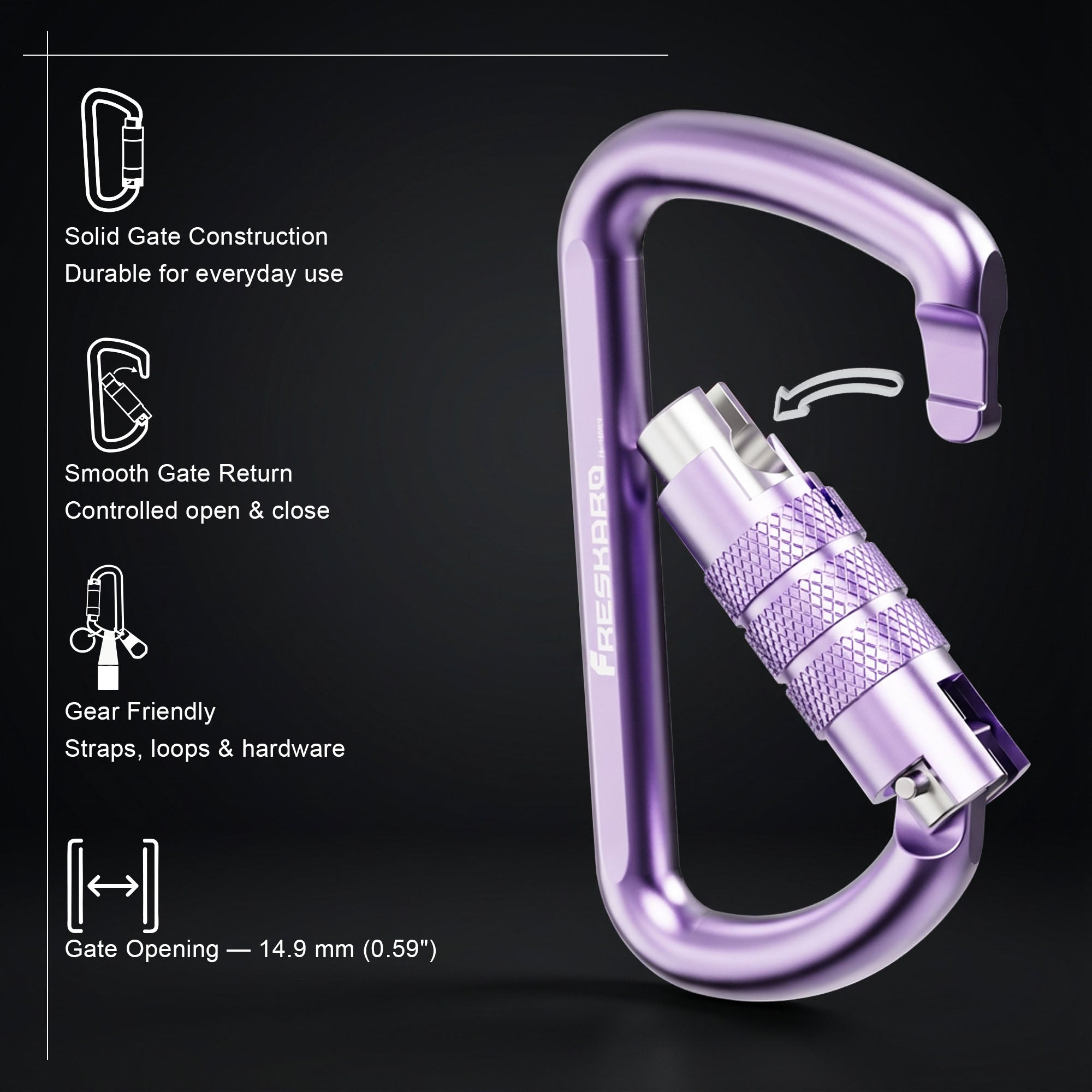 12kN Best Seller Auto Locking Carabiner Clip