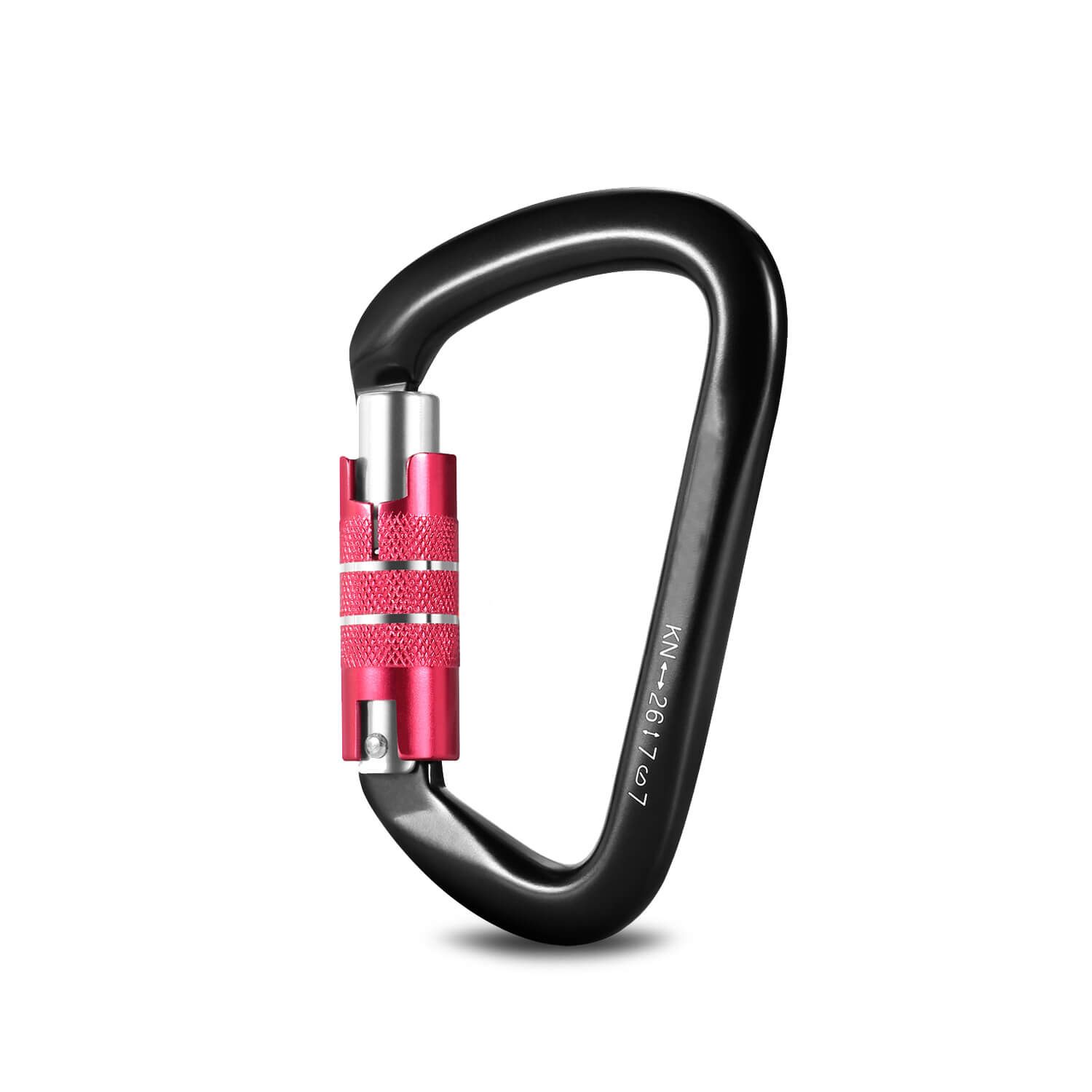 BEIFENG Auto Locking Carabiner 25KN Climbing Carabiner Large Carabiner Clip  Obtained UIAA Certification Heavy Duty Carabiners Suitable for Rock  Climbing, Camping, Gym,Rescue Black Black & silver4Pcs