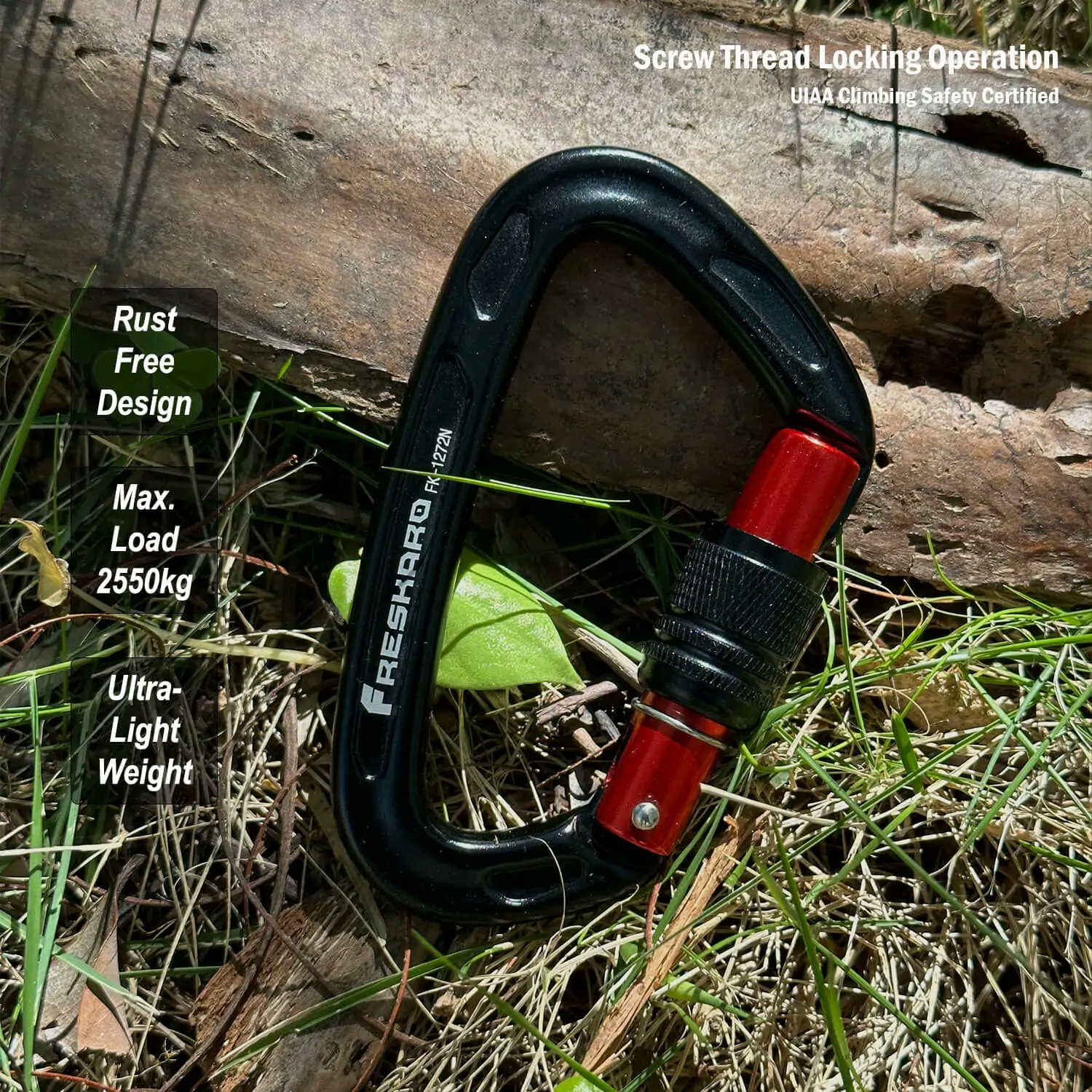 25kN Screw Lock Carabiner Clip climbing Approved - FresKaro™